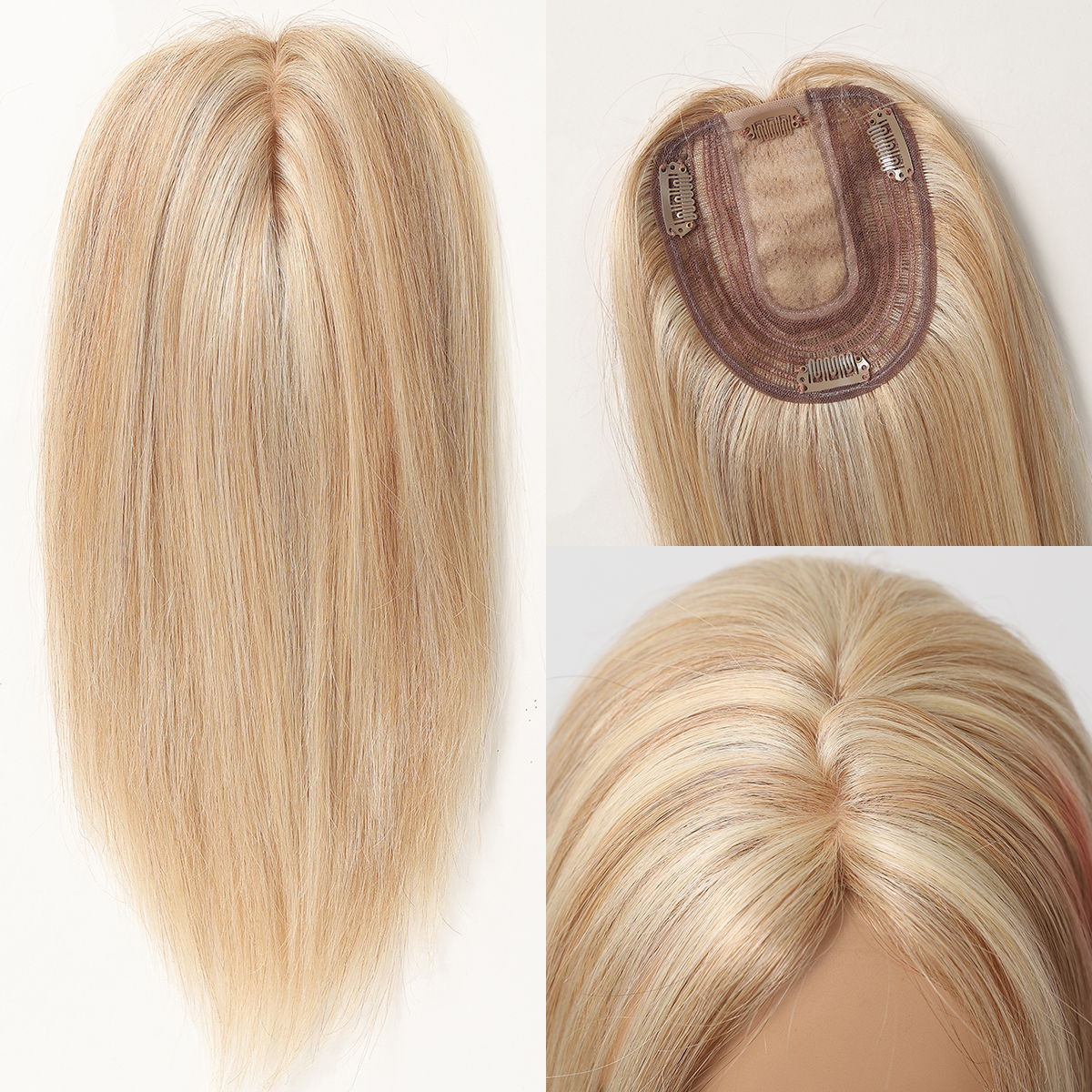 Natural Human Hair Topper for Women Lace And Silk Base - Image 3