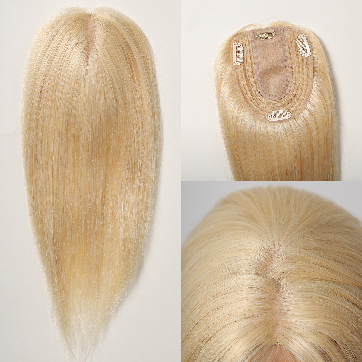 Natural Human Hair Topper for Women Lace And Silk Base - Image 4