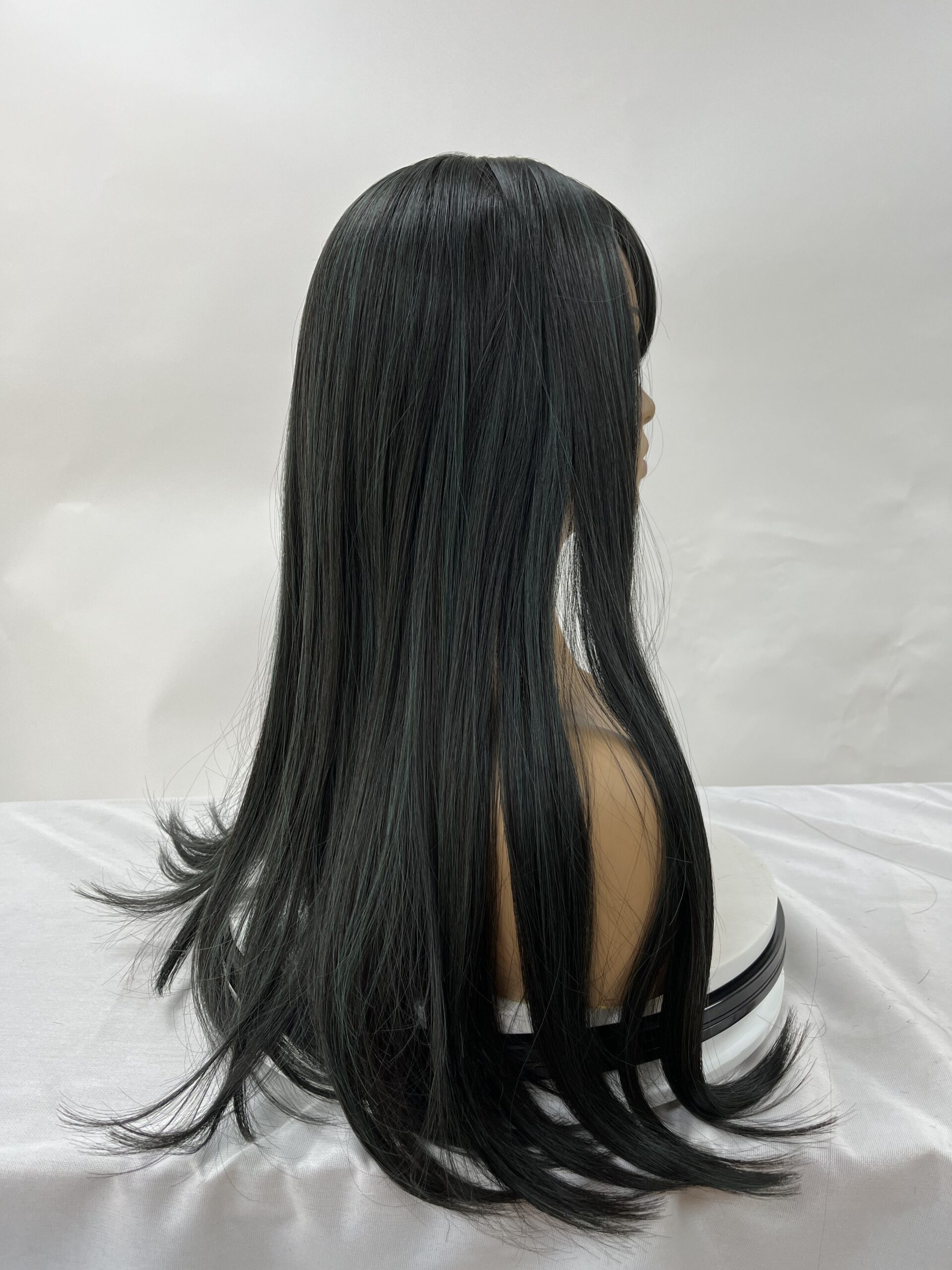 Black Color High-Temperature Fiber Synthetic Wig - Image 2