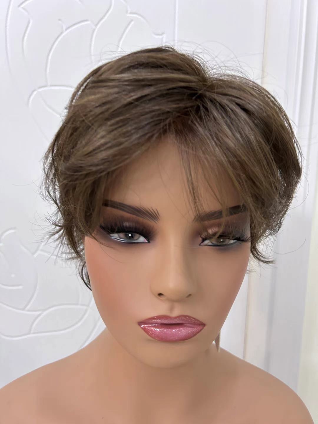Short Wavy Synthetic Mono Wig – Full Monofilament Top for Natural Parting & Volume - Image 6