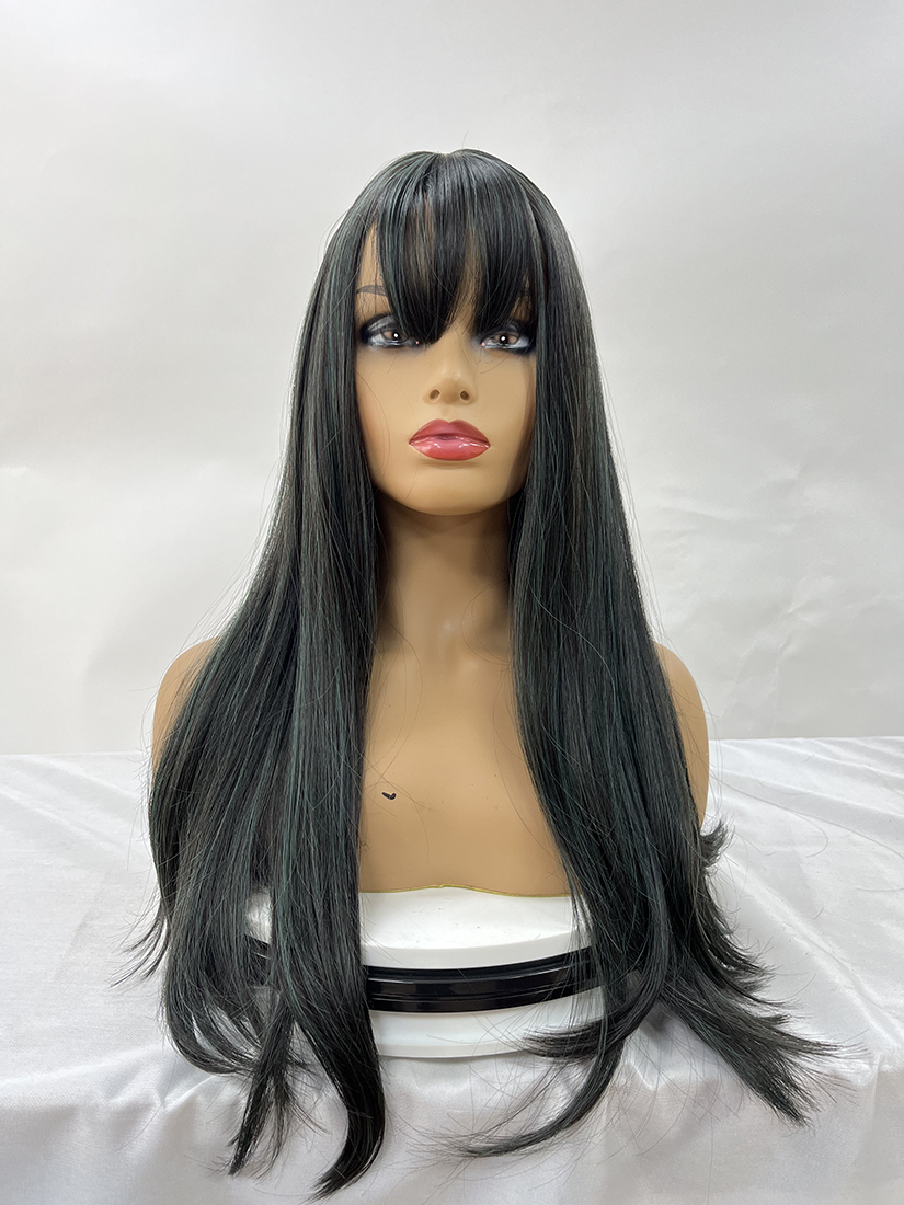 Black Color High-Temperature Fiber Synthetic Wig - Image 4